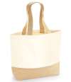 W451 Westford Mill Jute Base Canvas Tote Bag Natural colour image